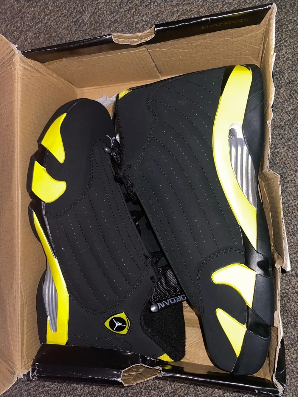 Jordan 14 Retro Thunder Basketball Sneakers